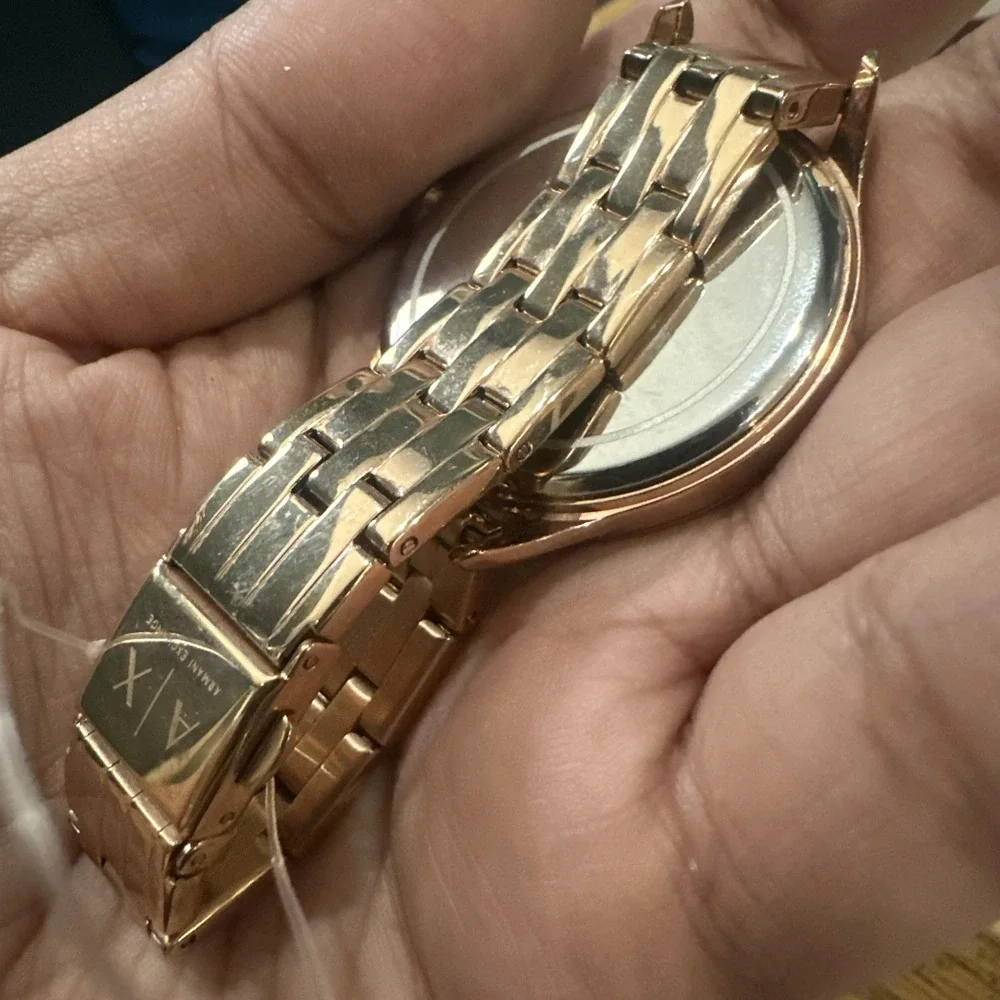 Works Armani Exchange Womens Watch Black Dial Rose Gold 38mm Fit 5in Small Wrist
